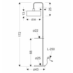 IMPACT LAMPA PODŁOGOWA CZARNY+ZŁOTY MATOWY 1X40W E27 ABAŻUR CZARNY