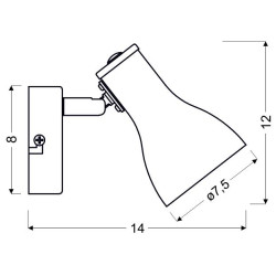 JULIE LAMPA KINKIET 1X40W E14 SZARY