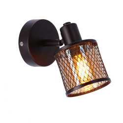 LAMPA KINKIET CANABERA KAWOWE ZŁOTO 1X40W E14 KLOSZ BURSZTYNOWY