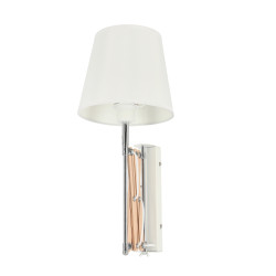 Lampa kinkiet Mito chrom 1X40W E27 abażur biały