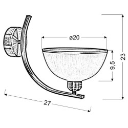 LAMPA MANDARIN KINKIET 1X60W E27 KLOSZ Z PASKIEM CIEMNA PATYNA