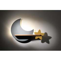 LAMPA MOON KINKIET ŚCIENNY 5W LED IQ KIDS SZARY+ZŁOTY