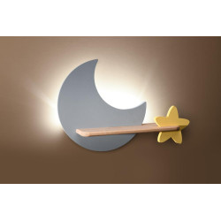 LAMPA MOON KINKIET ŚCIENNY 5W LED IQ KIDS SZARY+ZŁOTY