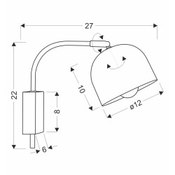 LAMPA RUPI KINKIET 1X40W E27 PATYNOWY