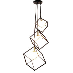 LAMPA WISZACA WEERT 3 CZARNY ZŁOTY 120x20x28