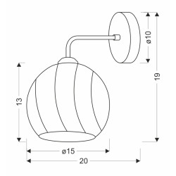 LARIX LAMPA ŚCIENNA KINKIET CHROMOWY 1X40W E27 KLOSZ BIAŁY