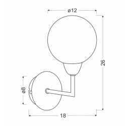 Logos lampa kinkiet satyna 1x25w g9 klosz biały