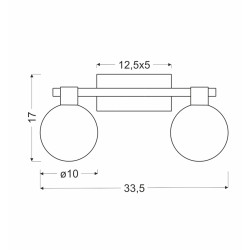 Maldus lampa kinkiet chromowy 2x40w g9 klosz biały