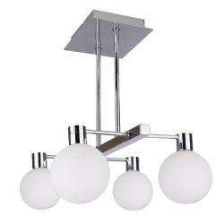 Maldus lampa wisząca chromowy sztyca 4x40w g9 klosz biały