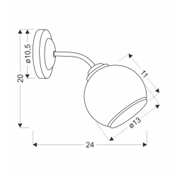 MARINEN LAMPA KINKIET CZARNY 1X40W E27 KLOSZ BIAŁY Z OBWÓDKĄ