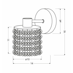 ROYAL LAMPA KINKIET 1X40W G9 CHROM+KRYSZTAŁKI