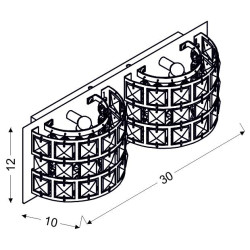 SATURN LAMPA KINKIET 12X30 2X40W G9 CHROM