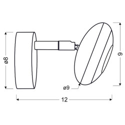 SKIPPER LAMPA KINKIET 1X6W LED COB GŁÓWKA OKRĄGŁA 1E Z PRZEGUBEM KD SYSTEM CHROM