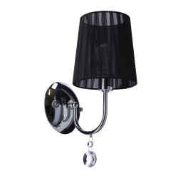 SORENTO LAMPA KINKIET 1X40W E14 CHROM ABAŻUR CZARNY