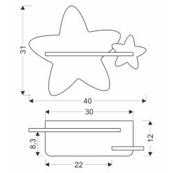 STAR LAMPA KINKIET ŚCIENNY 5W LED IQ KIDS Z PRZEWODEM Z WŁ. I WTYCZKĄ