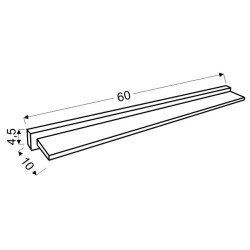 SUMO LAMPA SUFITOWA LISTWA LED 60 CM 12W STAL NIERDZEWNA