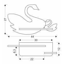 SWAN LAMPA KINKIET ŚCIENNY 5W LED 4000K IQ KIDS Z PRZEWODEM RÓŻOWY+BIAŁY