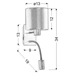 SYLWANA LAMPA KINKIET 1X40W E14 + LED Z WYŁĄCZNIKIEM CHROM / BIAŁY