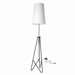 TAFLO LAMPA PODŁOGOWA CZARNO ZŁOTA 1X60W E27 ABAŻUR BIAŁY