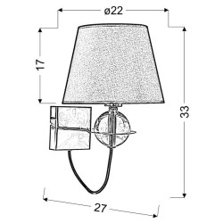 TESORO LAMPA KINKIET 1X40W E14 BRĄZOWY