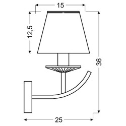 VALENCIA LAMPA KINKIET 1X40W E14 CHROM 15X36