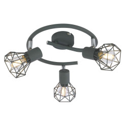 VERVE LAMPA SUFITOWA SPIRALA 3X40W E14 MATOWY SZARY