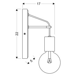 VIDER LAMPA KINKIET CZARNY 1X40W E27