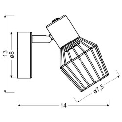 VIKING LAMPA KINKIET 1X40W E14 SZARY