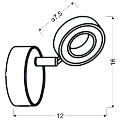 VINOLA LAMPA KINKIET 1X5W LED CHROM 3000K