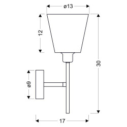 VOX LAMPA KINKIET 1X40W E14 CHROM Z ABAŻUREM