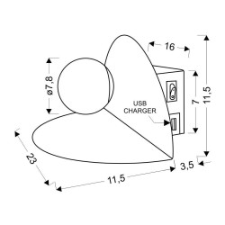 ZENIT LAMPA KINKIET 4W 4000K + ŁADOWARKA USB BIAŁY