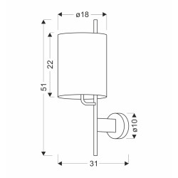 ZETA LAMPA KINKIET CZARNY 1X40W E27 ABAŻUR ORZECHOWY