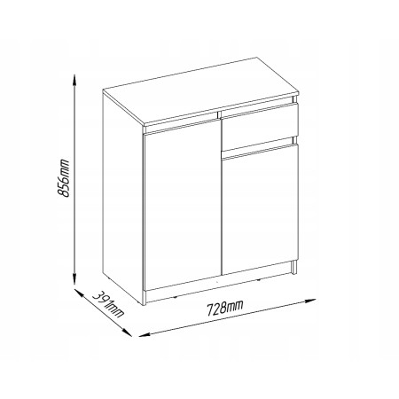 Komoda 2d 1s do sypialni garderoby salonu biały
