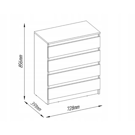 Komoda 4s do sypialni garderoby salonu kolor biały