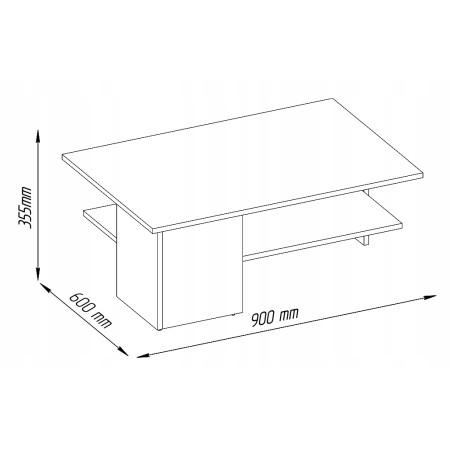 Ława 90 x 60 x 33.5 cm do salonu kolor beton biały