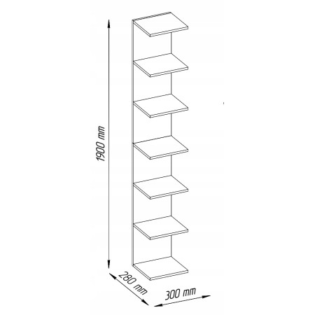 Półka ścienna biały kolor 190 cm regał do salonu