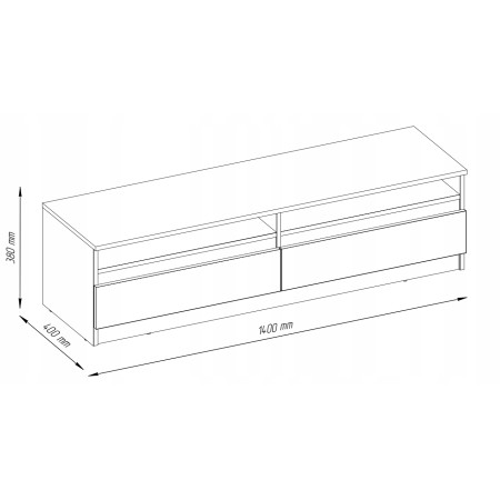 Szafka RTV 140 cm pod tv pod telewizor kolor biały