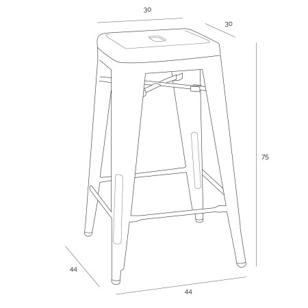 Hoker Paris 75cm. żółty insp. Tolix       Outlet