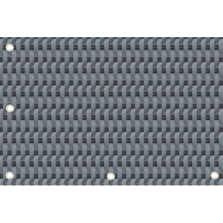 Mata technorattanowa oczkowana, osłona balkonowa, ekran prywatności, 750 g/m2 100x100cm RX111 Szaro-czarny