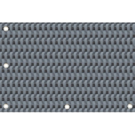 Mata technorattanowa oczkowana, osłona balkonowa, ekran prywatności, 750 g/m2 100x100cm RX111 Szaro-czarny