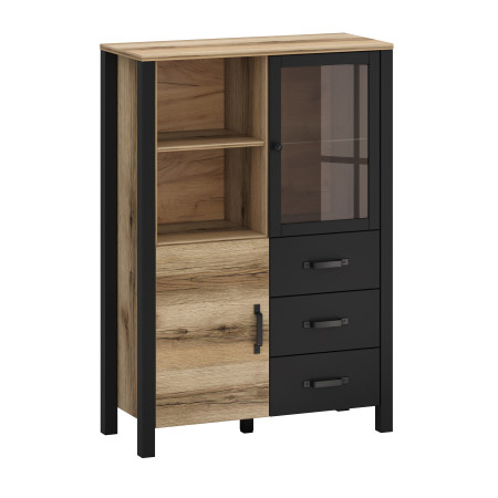 DERBY C LOW CABINET WITH 3 DRAWERS DELANO/BLACK