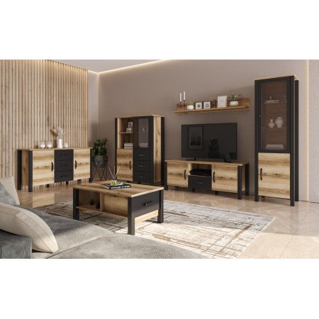 DERBY C LOW CABINET WITH 3 DRAWERS DELANO/BLACK