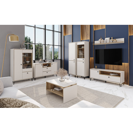 TIRION B RTV CABINET 138 CM CASHMERE/OAK DELANO