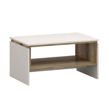 TIRION T COFFEE TABLE WITH SHELF 80 CM CASHMERE/OAK DELANO