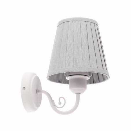 FIREZ lampa kinkiet biały 1x40W E27 abażur szary