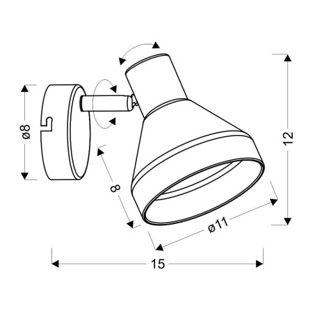 LAMPA GREGORY KINKIET CZARNY BRĄZ 1X40W E14 KLOSZ DYMIONY