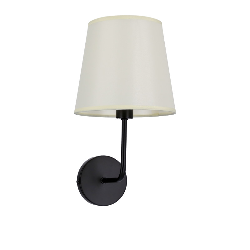 PASTERI LAMPA KINKIET CZARNY MATOWY 1X40 E14 ABAŻUR BEŻOWY