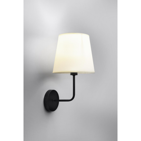 PASTERI LAMPA KINKIET CZARNY MATOWY 1X40 E14 ABAŻUR BEŻOWY