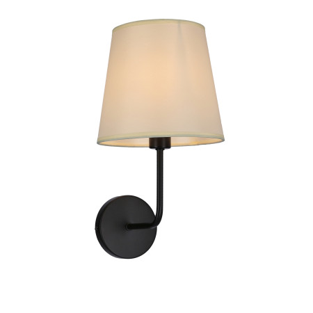 PASTERI LAMPA KINKIET CZARNY MATOWY 1X40 E14 ABAŻUR BEŻOWY