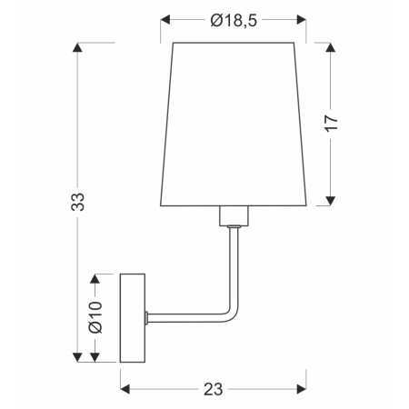 PASTERI LAMPA KINKIET CZARNY MATOWY 1X40 E14 ABAŻUR BEŻOWY